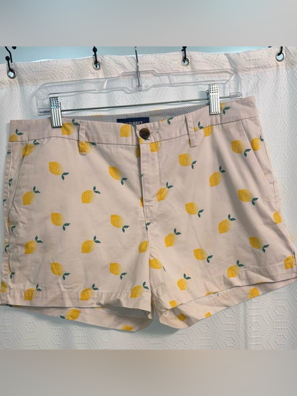 Old Navy Cream Shorts with Yellow Lemon Print